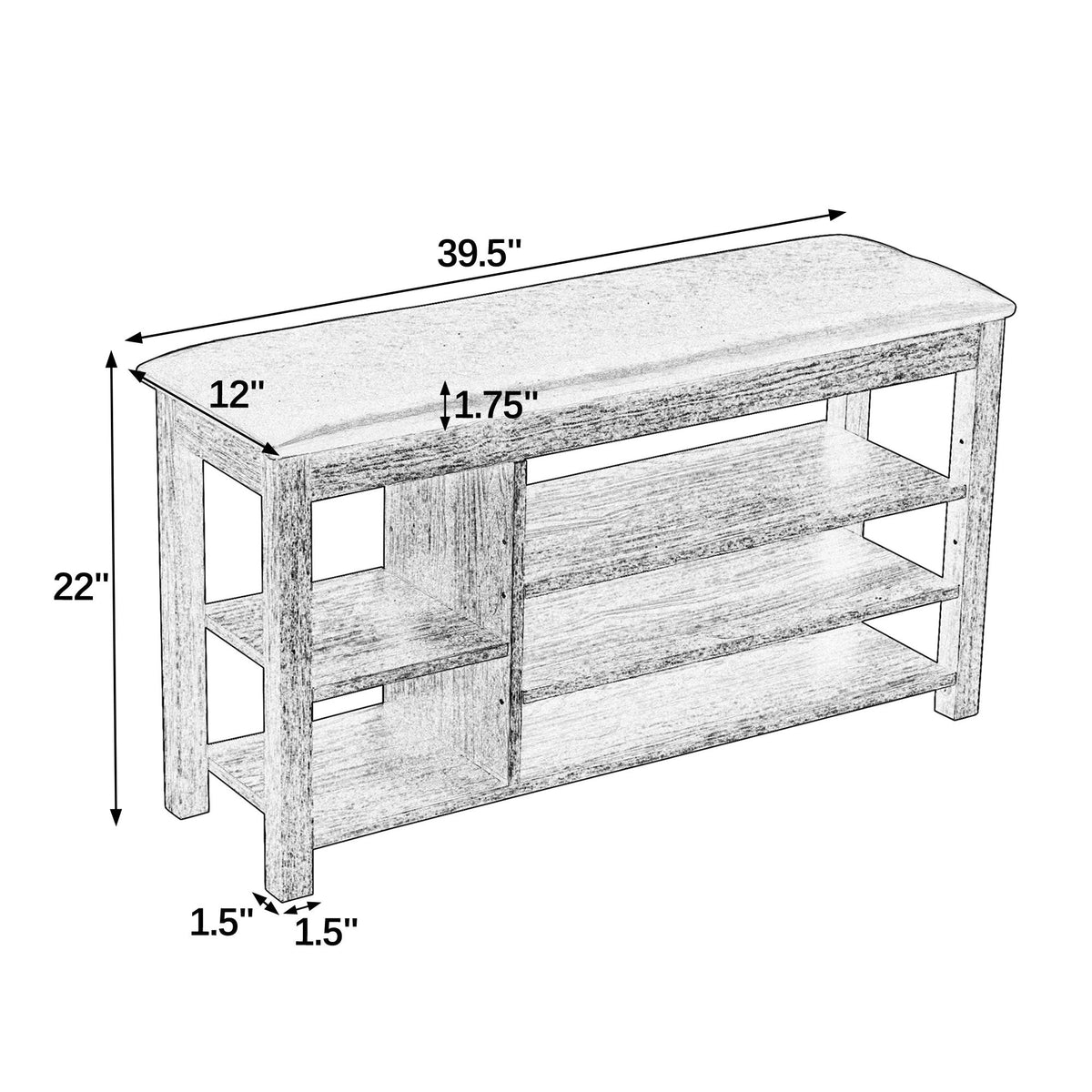 Height-Adjustable Shoe-Changing Bench
