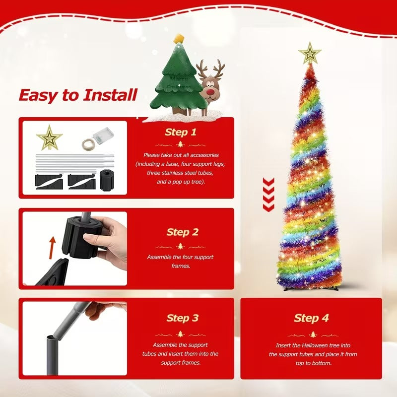 Rainbow Pop-Up Christmas Tree – product view 4