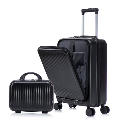 14" & 20" ABS Spinner Luggage Set with Cosmetic Case