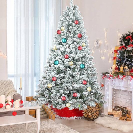 4-Foot Flocked Christmas Tree with Pine Cones