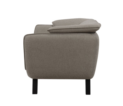 Boucle Arm Chair with Wooden Frame - Nayeli Boucle Chair, Dark Brown or Gray