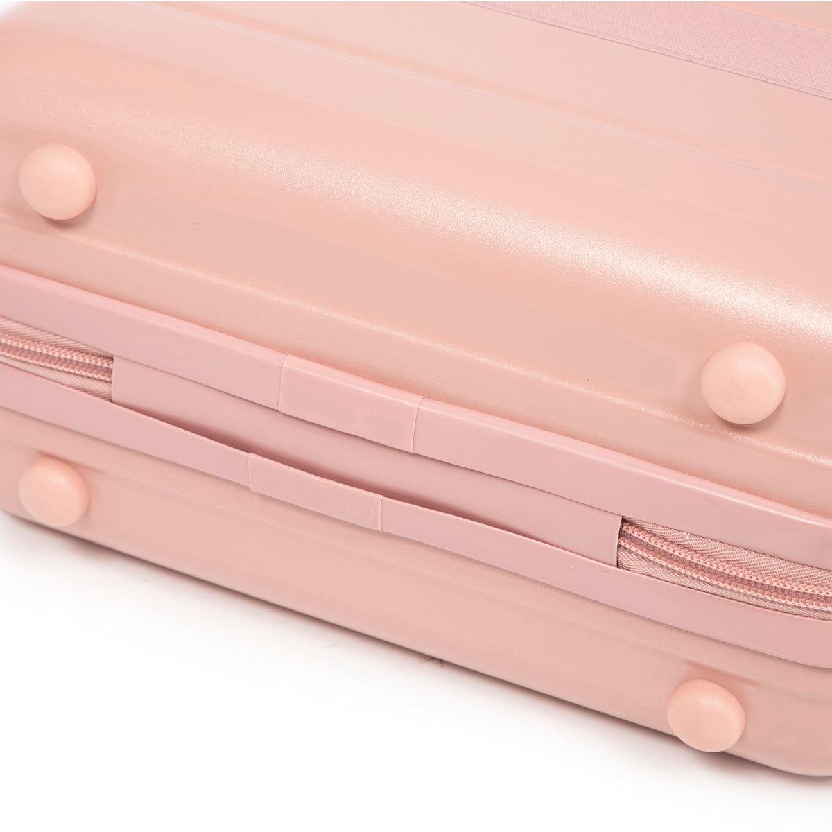 ABS 2-Piece Luggage Set with Spinner Wheels and Combination Lock - Pink