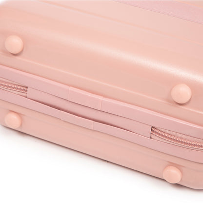 ABS 2-Piece Luggage Set with Spinner Wheels and Combination Lock - Pink