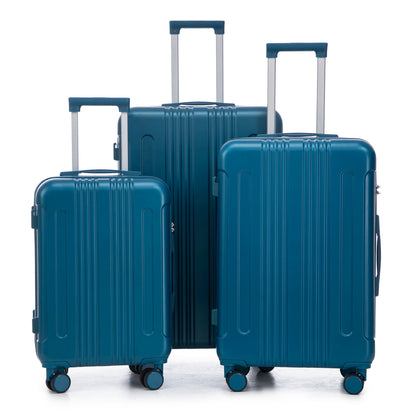 3-Piece ABS Spinner Wheel Luggage Set 20"/24"/28" Dark Blue