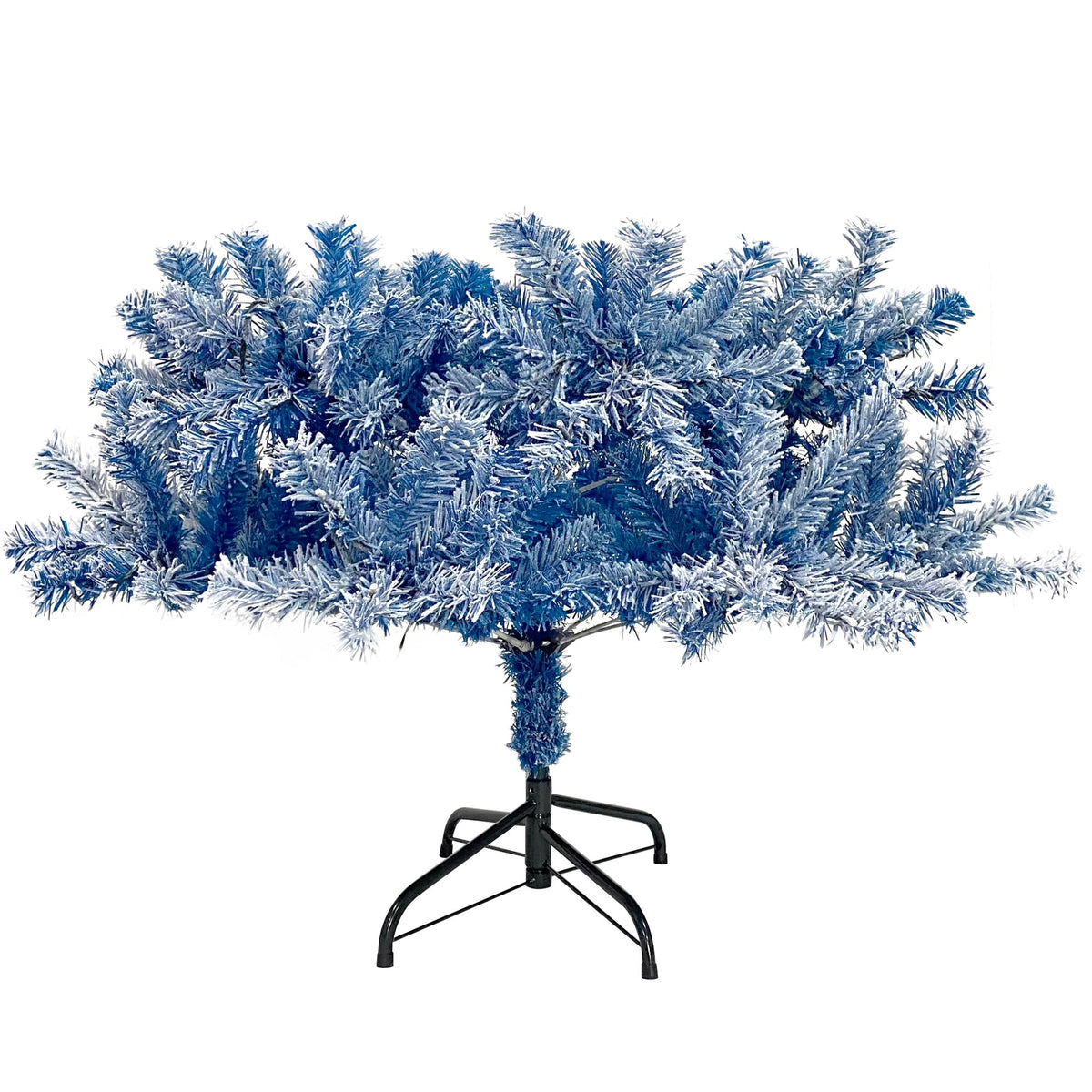 6-Foot Blue Snow-Flocked Pre-Lit Christmas Tree – 750 Tips