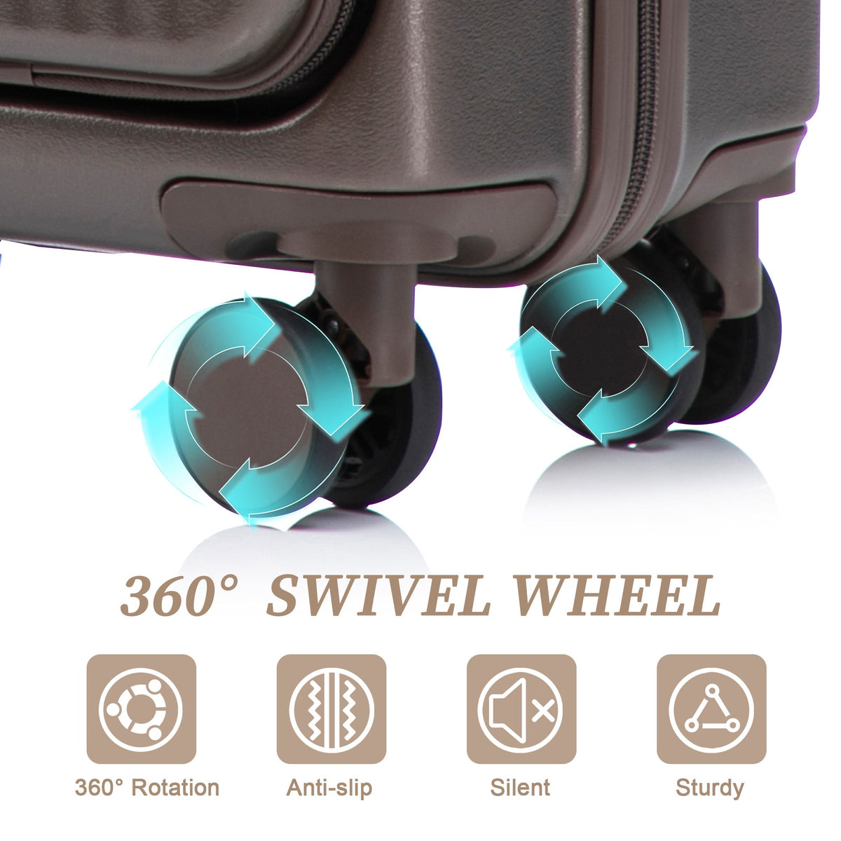 2-Piece Spinner Luggage Set with Cosmetic Case