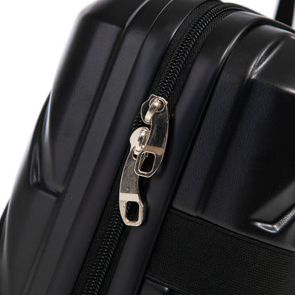ABS Spinner Wheel Luggage Set with Combination Lock - Black