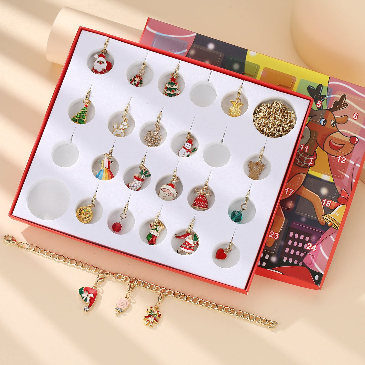 Christmas Charm Jewelry Advent Calendar – Bracelet & Necklace Making Kit
