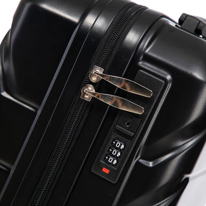 ABS Spinner Wheel Luggage Set with Combination Lock - Black