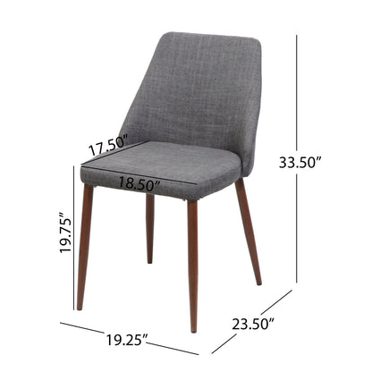 Modern Dining Chair With Iron Legs And Wood Finish