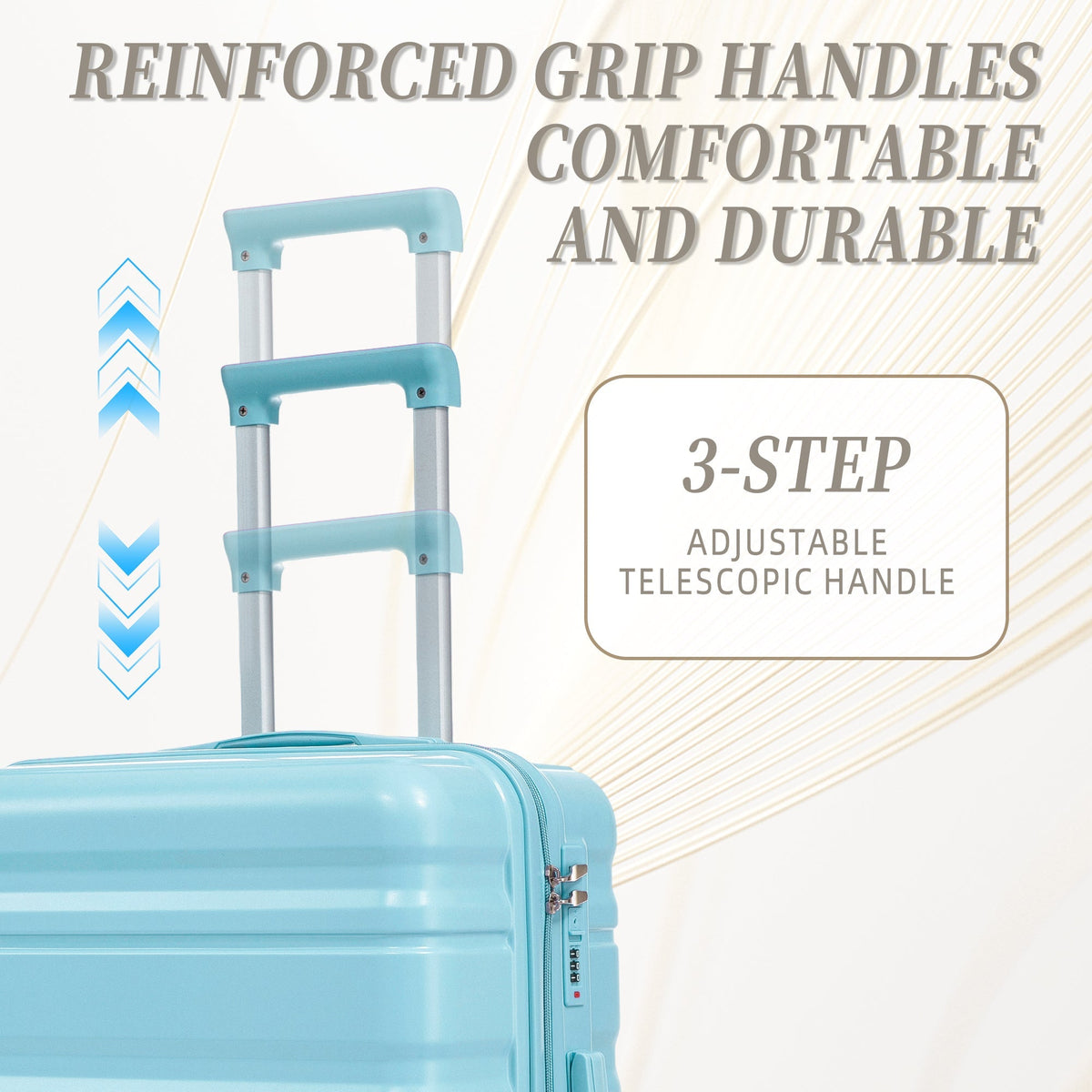 HIFINE Tourist 3-Piece ABS Spinner Wheel Luggage Set (Blue)