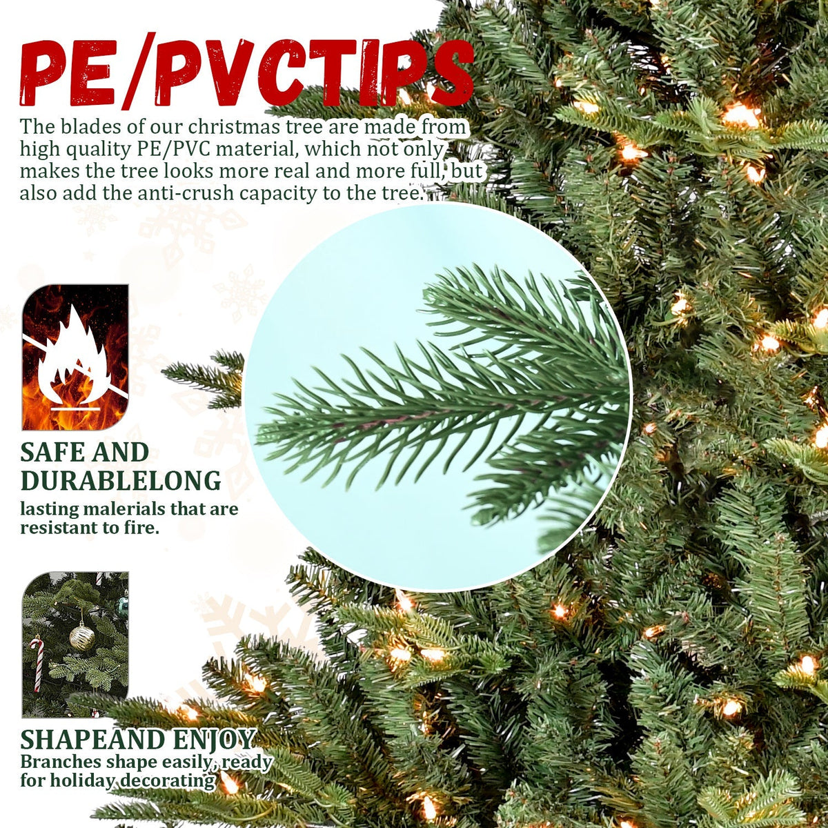 5-Foot Full-Bodied Pre-Lit Evergreen Christmas Tree with 350 Warm White Lights - Green