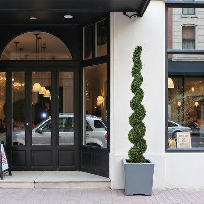 7-Foot Artificial Spiral Boxwood Topiary