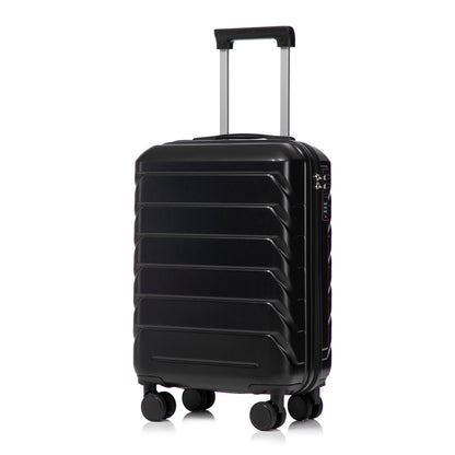 ABS Spinner Wheel Luggage Set with Combination Lock - Black