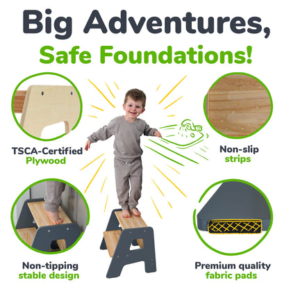 2-Step Wooden Toddler Stool