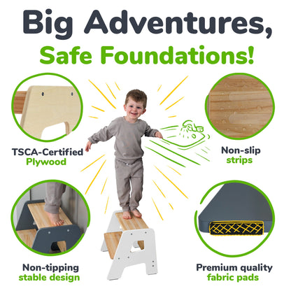 2-Step Wooden Toddler Stool