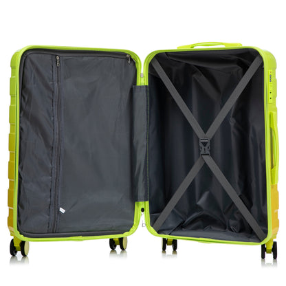 20"/24"/28" 3-Piece Spinner Luggage Set – Yellow & Green