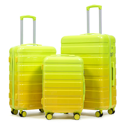 20"/24"/28" 3-Piece Spinner Luggage Set – Yellow & Green