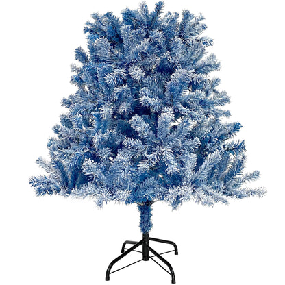 6-Foot Blue Snow-Flocked Pre-Lit Christmas Tree – 750 Tips