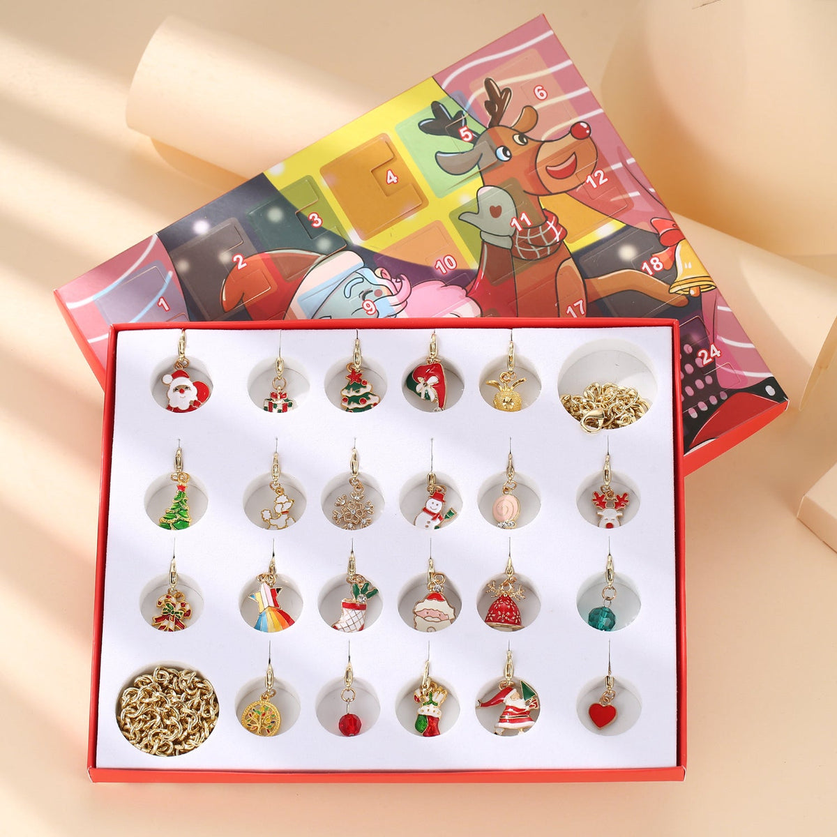 Christmas Charm Jewelry Advent Calendar – Bracelet & Necklace Making Kit