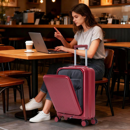 14"/20" 2-Piece ABS Spinner Luggage Set with Lock