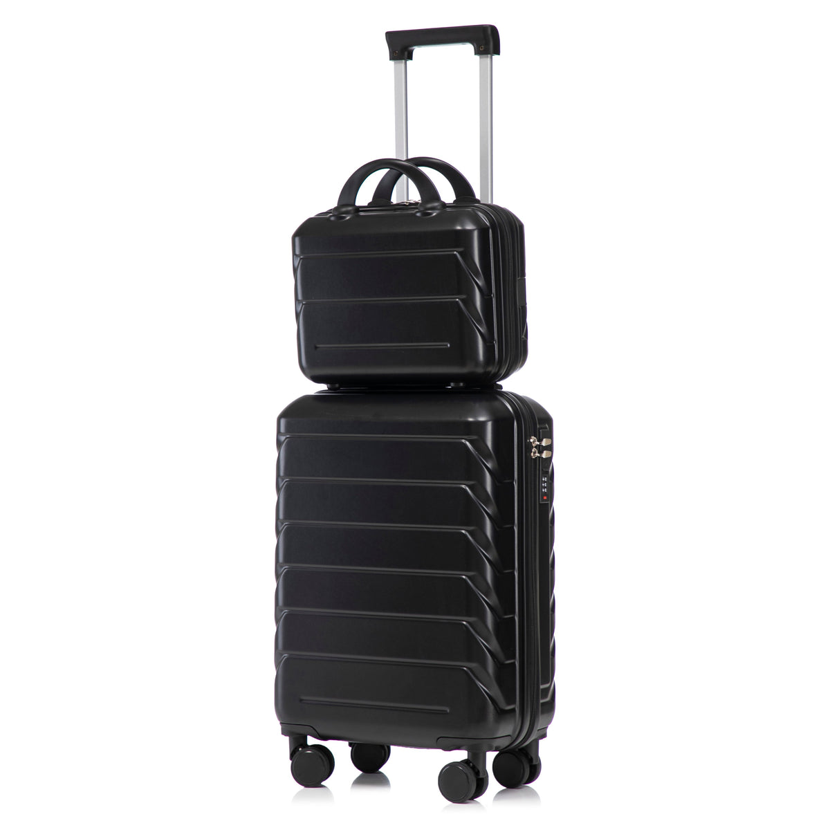ABS Spinner Wheel Luggage Set with Combination Lock - Black