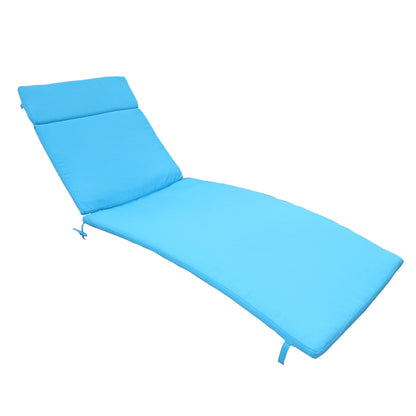 Blue Outdoor Chaise Lounge Cushion 2-Pack with Water-Resistant Fabric