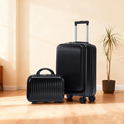 14" & 20" ABS Spinner Luggage Set with Cosmetic Case