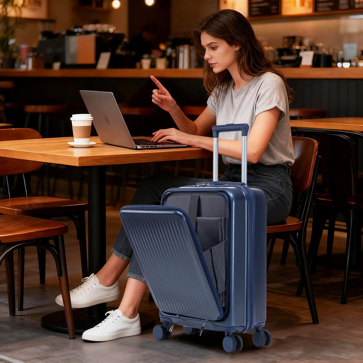 14"/20" 2-Piece ABS Spinner Luggage Set