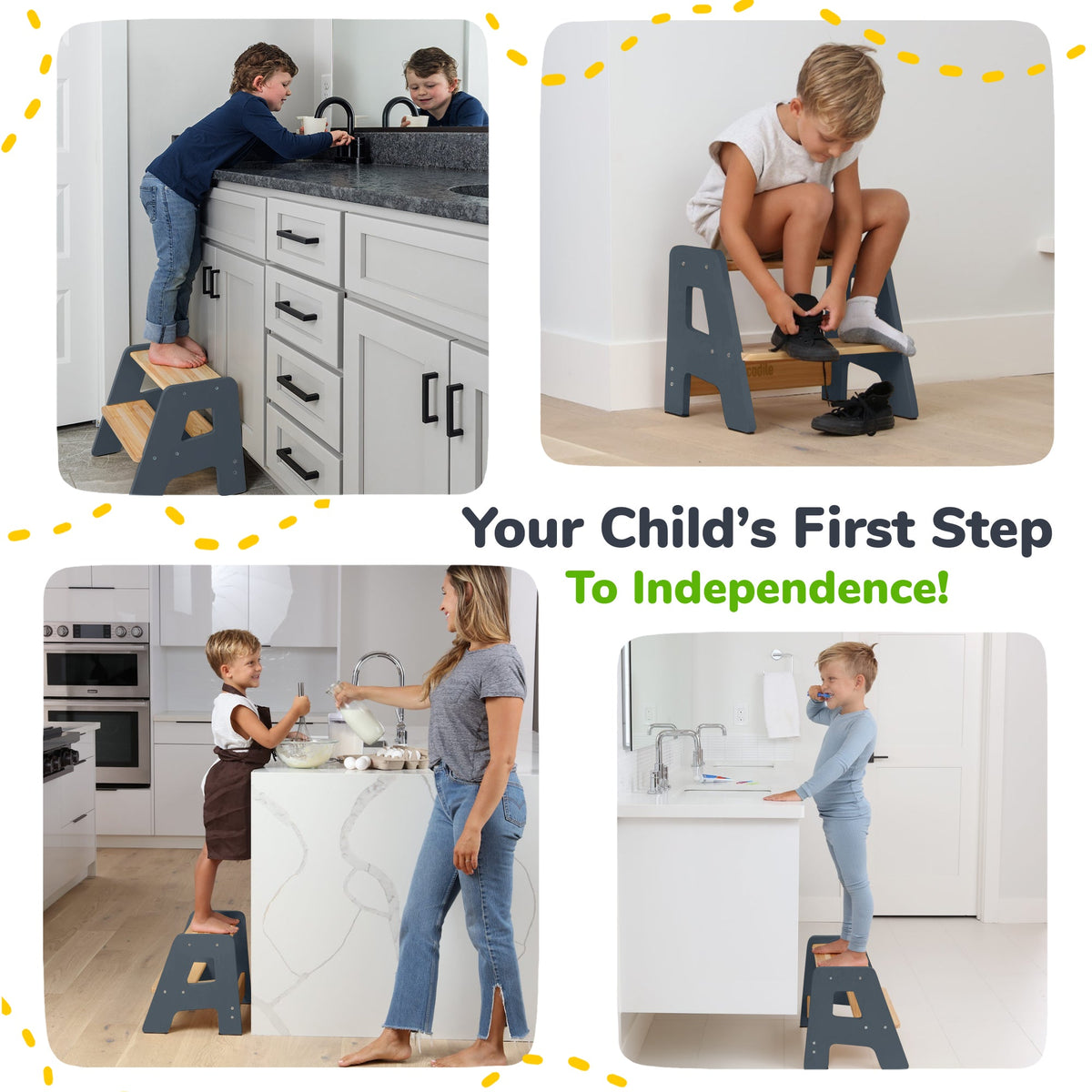 2-Step Wooden Toddler Stool