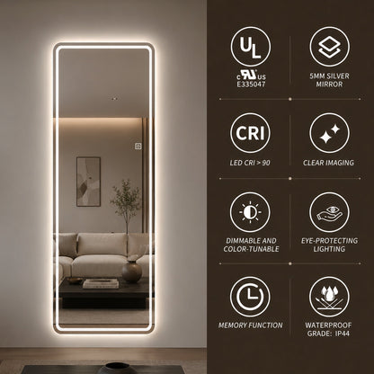 65" x 21" LED Full Length Mirror