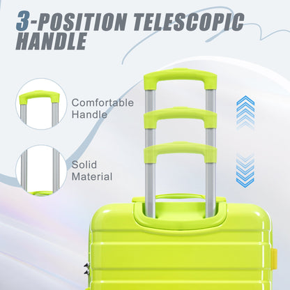 20"/24"/28" 3-Piece Spinner Luggage Set – Yellow & Green