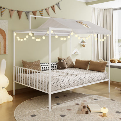 3-in-1 Montessori Floor Bed with Fenced Support