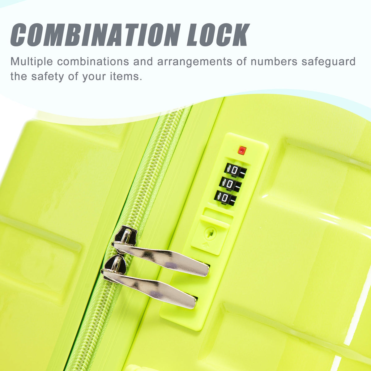 20"/24"/28" 3-Piece Spinner Luggage Set – Yellow & Green