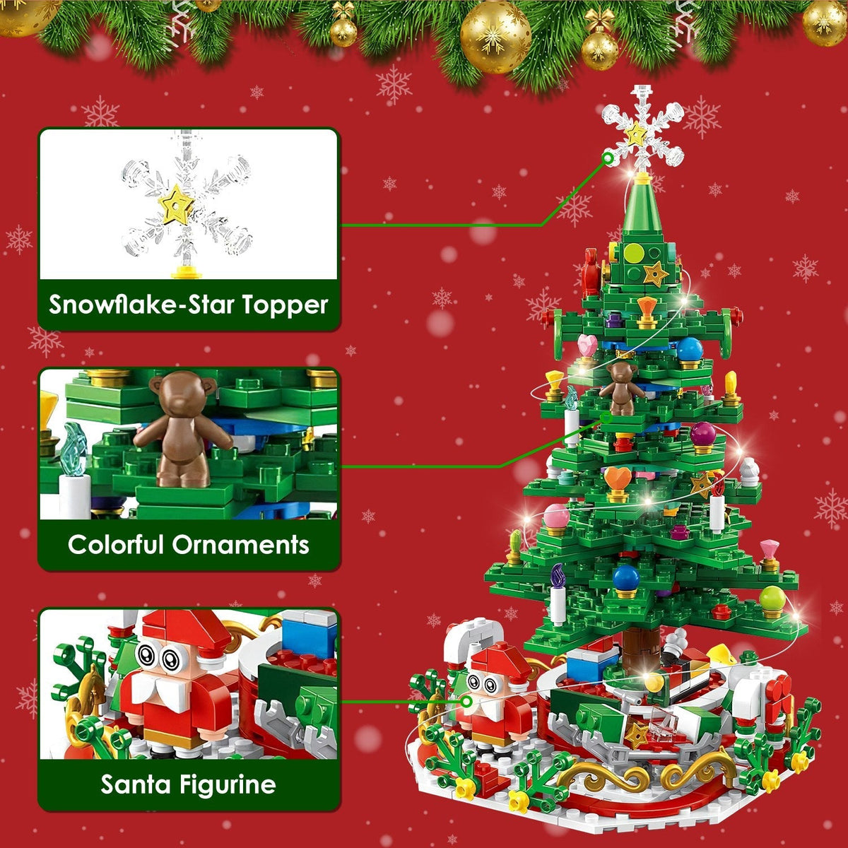 2025 LED Christmas Tree Building Set – 24-Day Countdown Advent Calendar