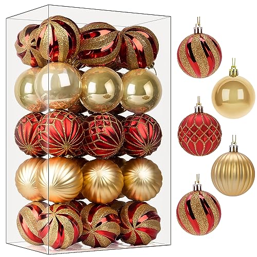 SHareconn Shatterproof Christmas Ball Ornaments – 30-Piece Set, 2.36 Inches