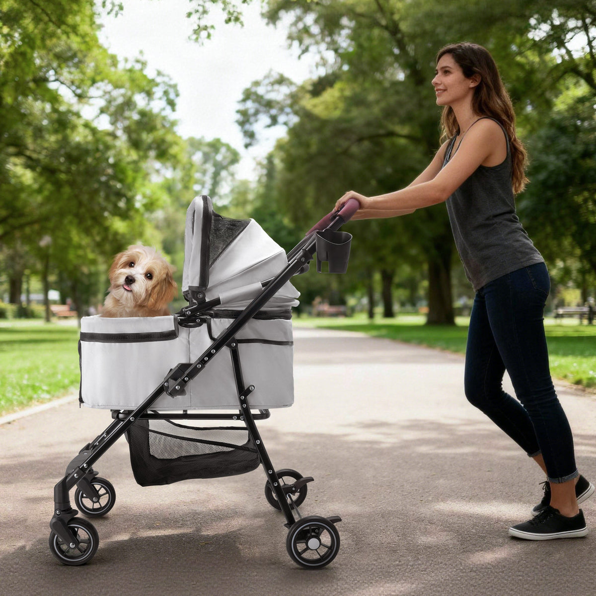 Foldable Pet Stroller for Dogs & Cats