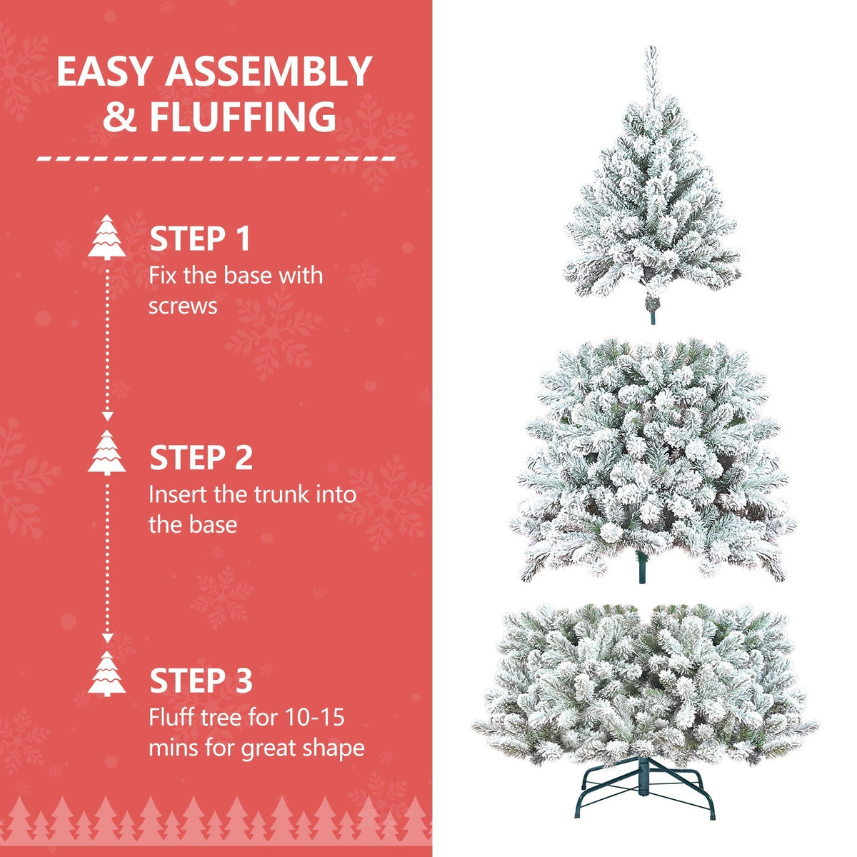 4-Foot Flocked Christmas Tree with Pine Cones