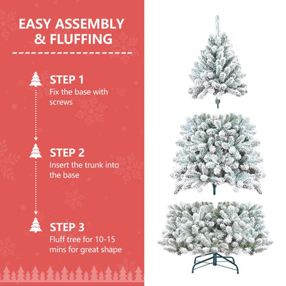 4-Foot Flocked Christmas Tree with Pine Cones