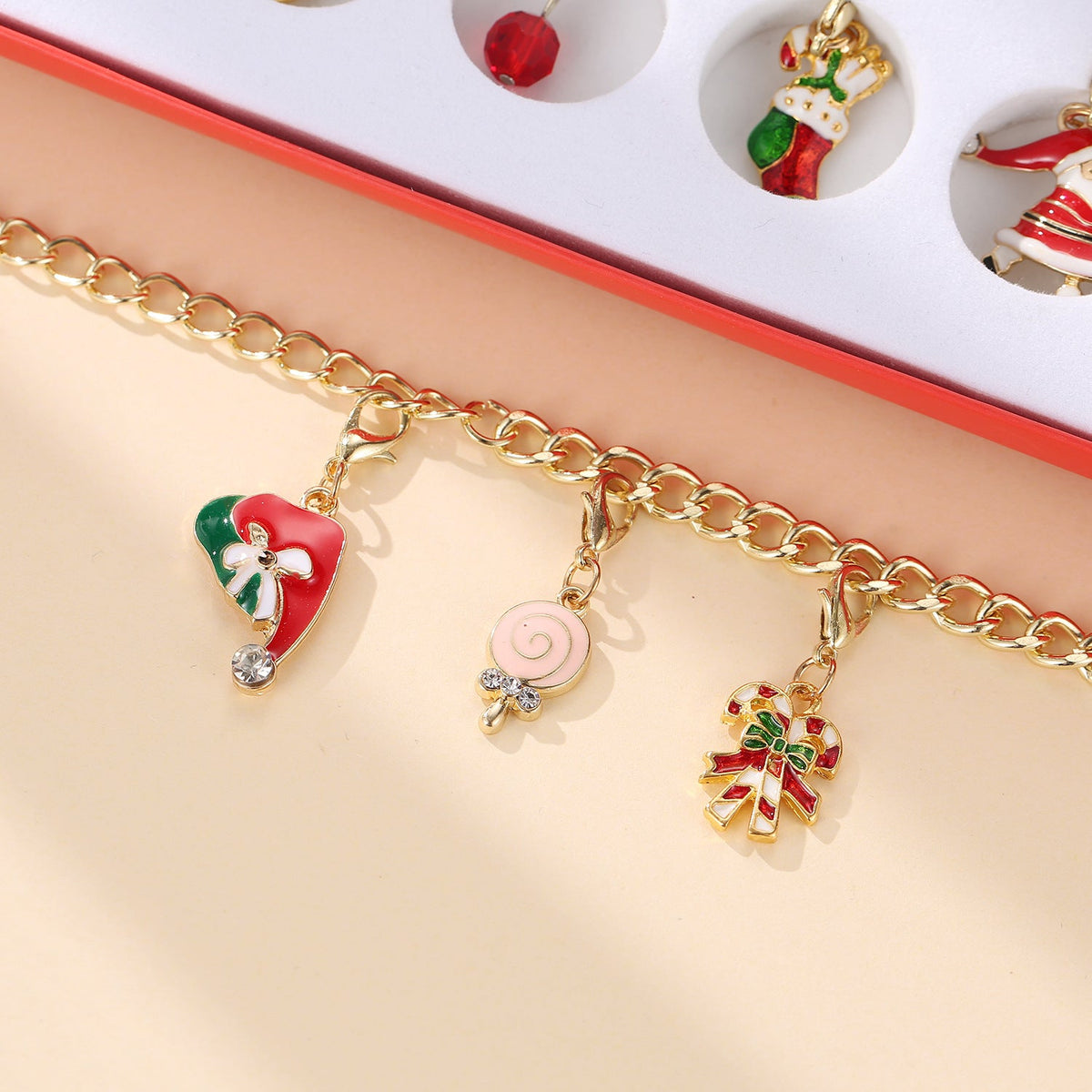 Christmas Charm Jewelry Advent Calendar – Bracelet & Necklace Making Kit