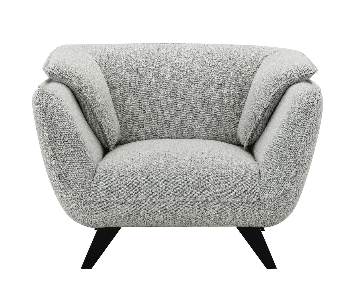 Boucle Arm Chair with Wooden Frame - Nayeli Boucle Chair, Dark Brown or Gray