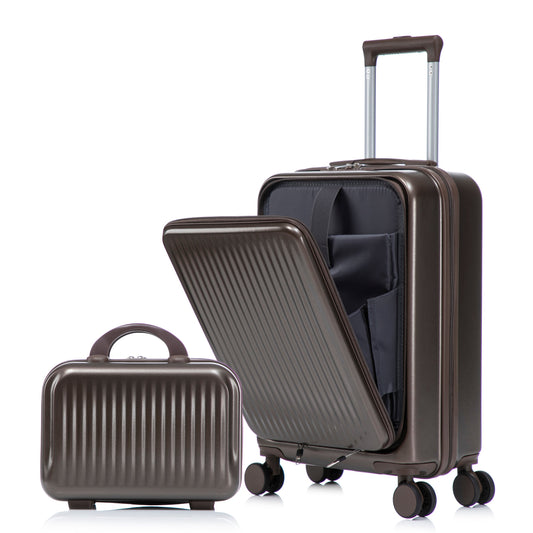 2-Piece Spinner Luggage Set with Cosmetic Case