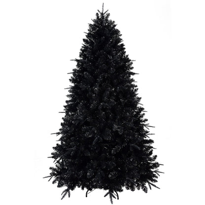 6-Foot Pre-Lit Black Christmas Tree with 350 LED Lights - Black