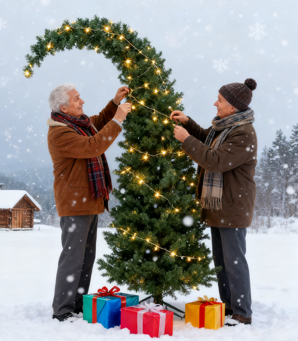 5-Foot Prelit Bent-Top Christmas Tree