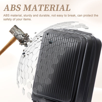 14" & 20" ABS Spinner Luggage Set with Cosmetic Case