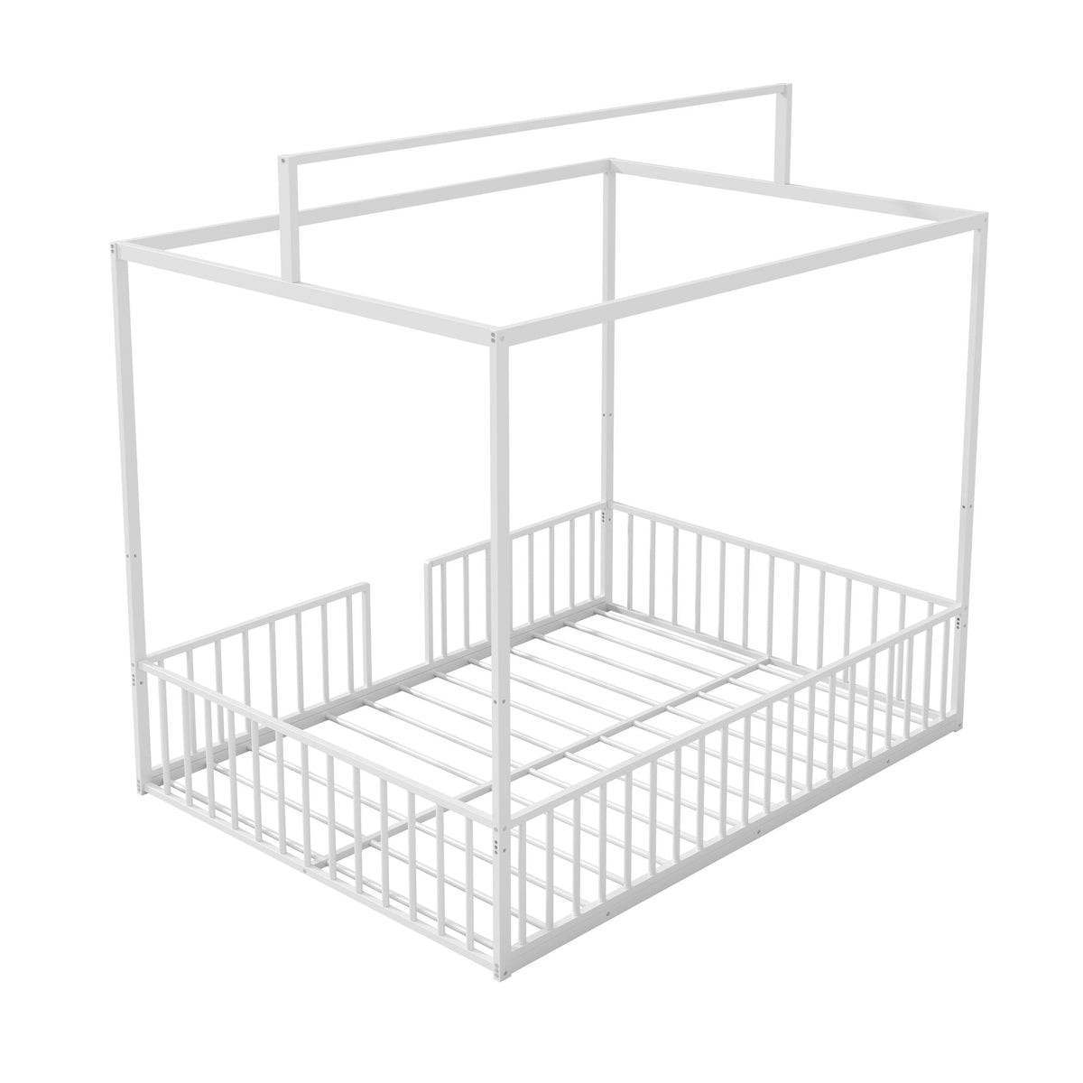 3-in-1 Montessori Floor Bed with Fenced Support