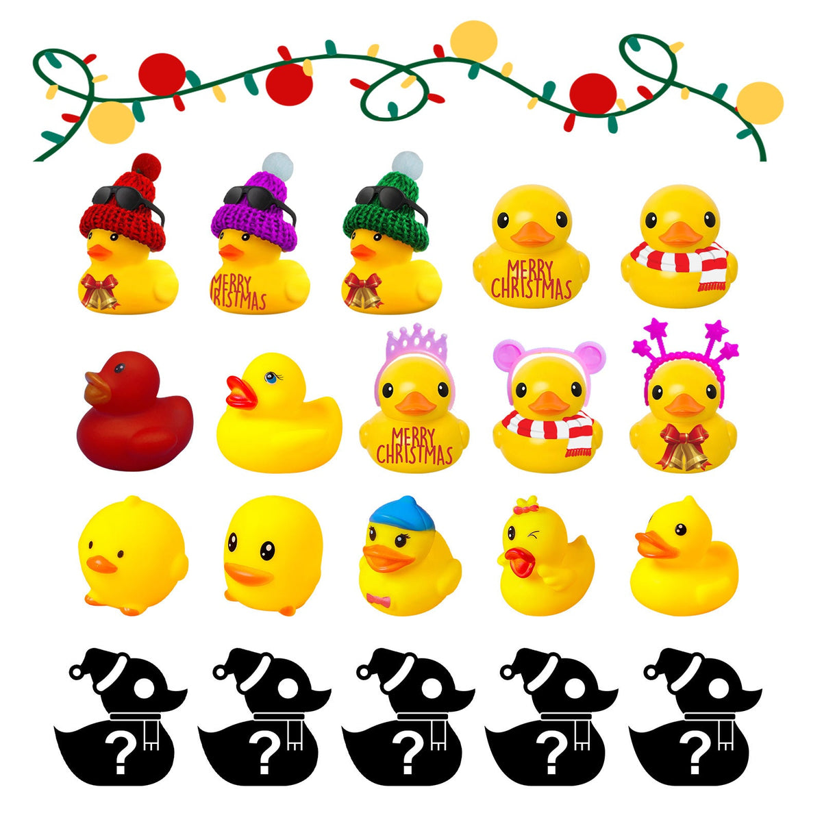 24-Day Yellow Duck Advent Calendar – Collectible Duck Set