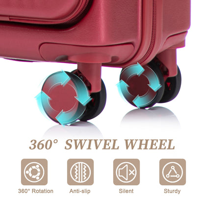 14"/20" 2-Piece ABS Spinner Luggage Set with Lock