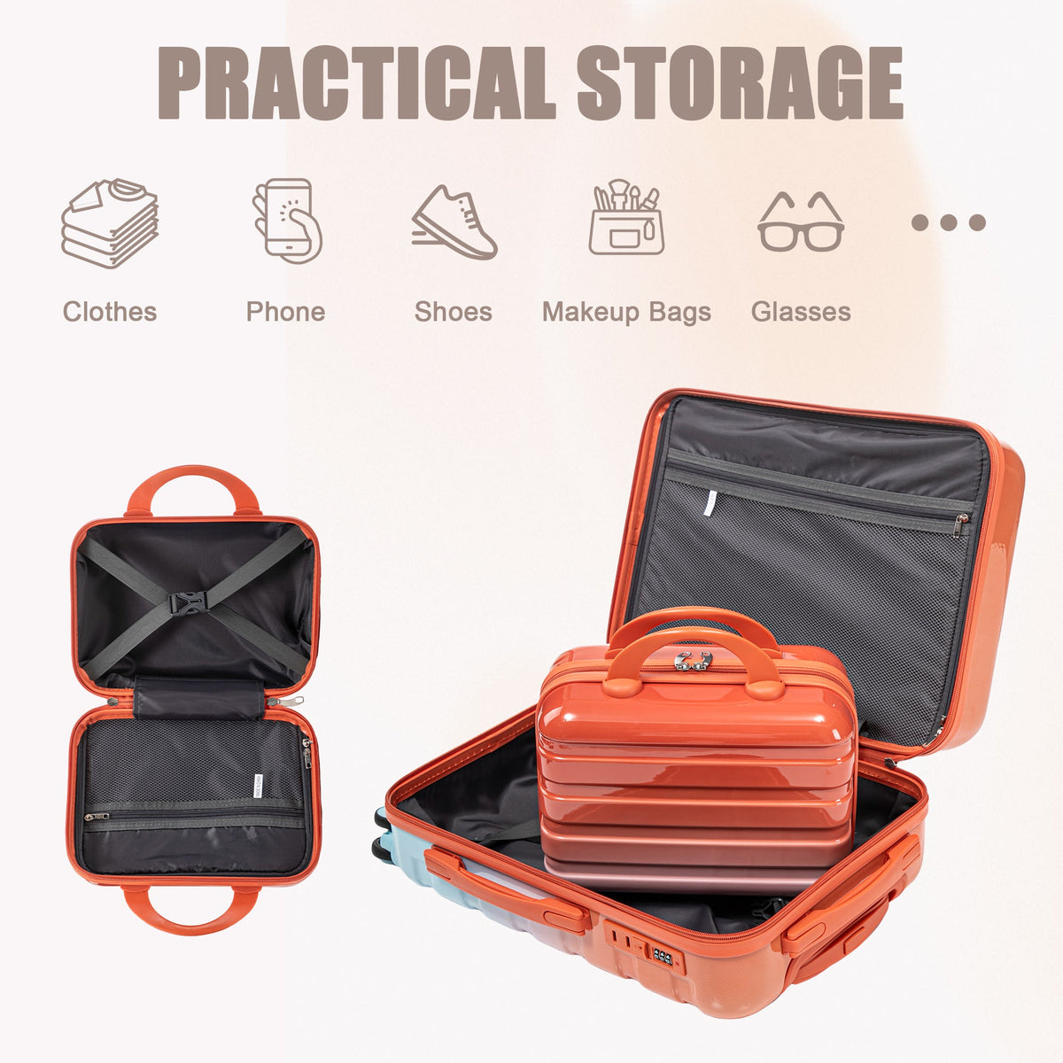 2-Piece Gradient Spinner Luggage Set with Lock