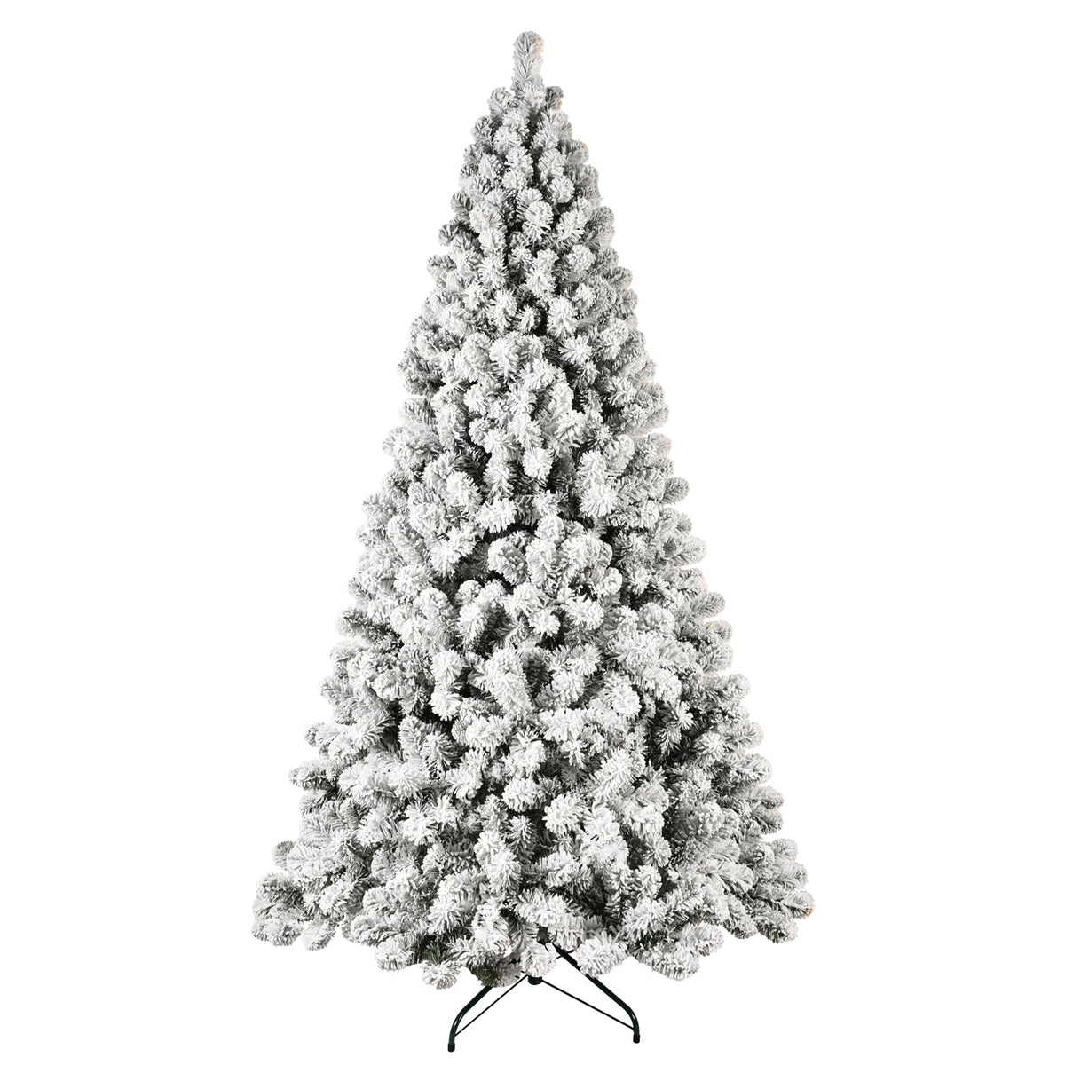 5-Foot Pre-Lit Snow-Flocked Christmas Tree with 650 LED Lights - Green/White